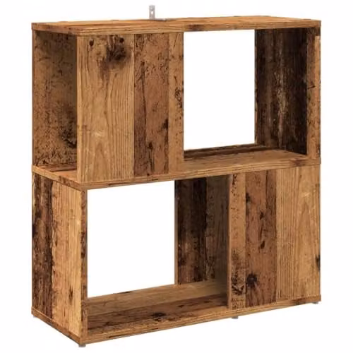 vidaXL Book Cabinet in Old Wood Brown, W/D/H: 60 x 24 x 63 cm