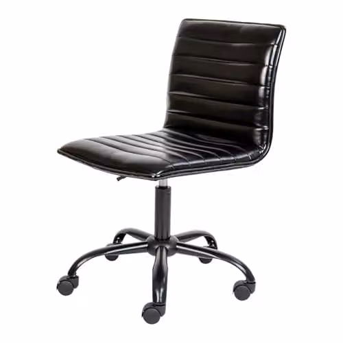 FWStyle Executive Office Chair in Black Synthetic Leather with 360 Degree Swivel and Castors – 1