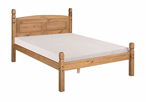 Mercers Furniture Corona Small Double Bed Frame, Solid Pine Wood, Brown, W/D/H: 132 x 202 x 116 cm