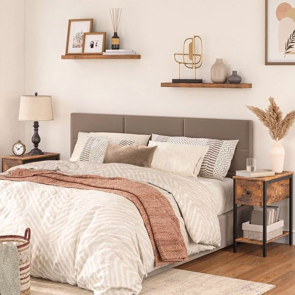 FLAVORA Industrial Brown Wood Bedside Table W/D/H: 48 x 30 x 60 cm – 4