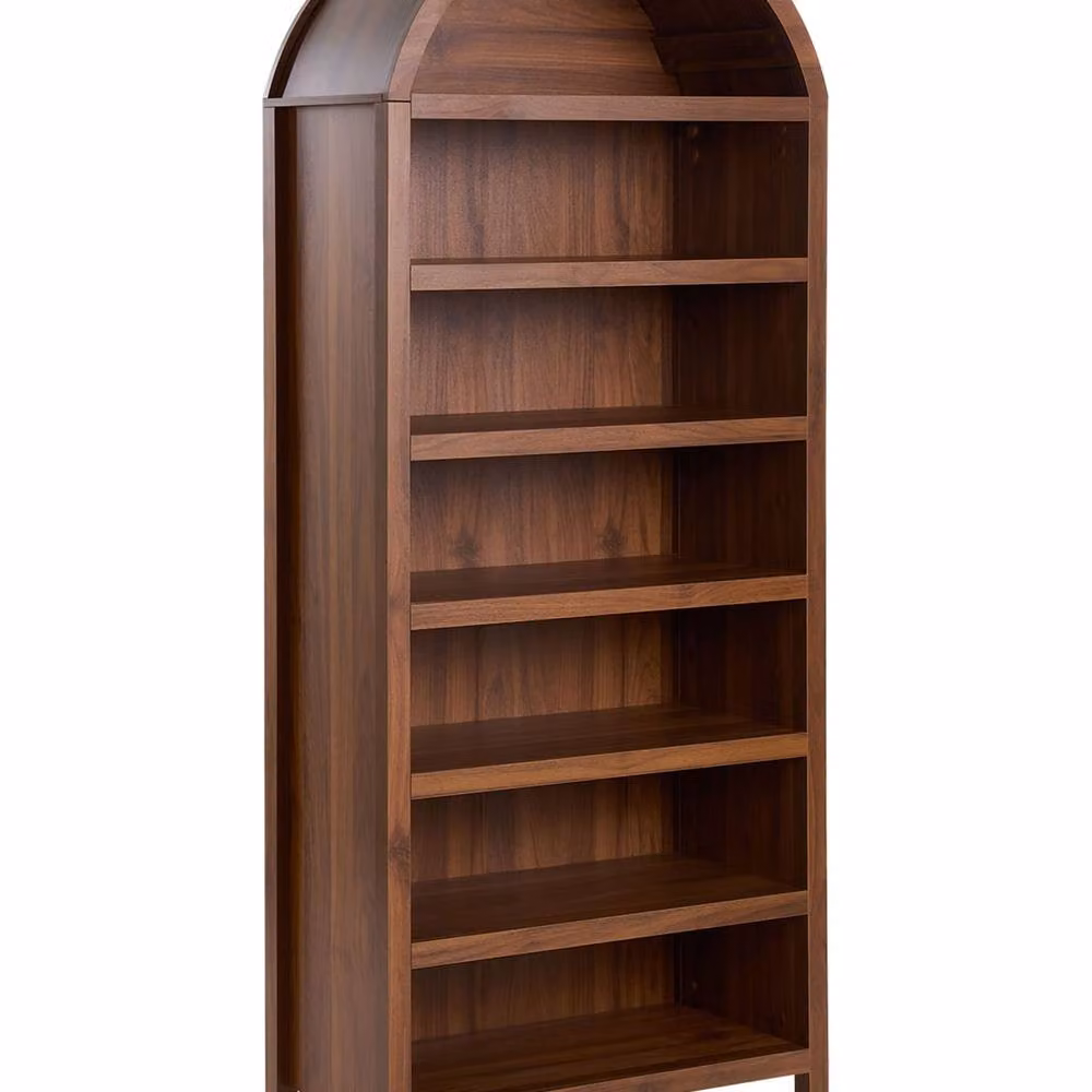 Wyld and Coco Modern Brown MDF Wall Mounted Shoe Storage Cabinet with Doors and Open Shelves – 2