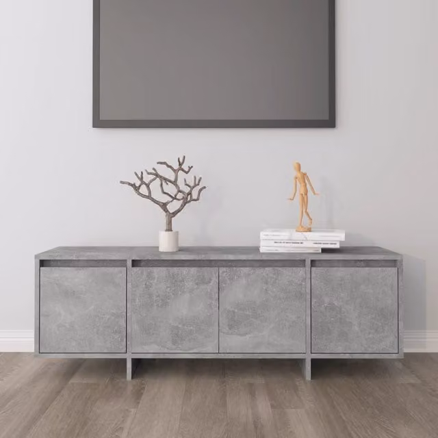 Berkfield Home Modern TV Cabinet in Concrete Grey, W/D/H: 120 x 30 x 40.5 cm