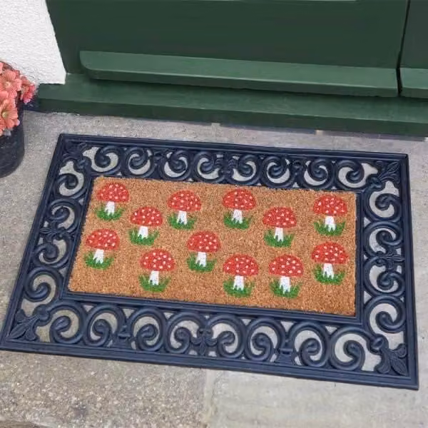 Marco Paul Red Mushroom Pattern Non-slip Coir Doormat, W/D: 53 x 23 cm – 1