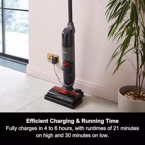 Morphy Richards MRXCOMPLETEPRO Cordless 2-in-1 Hard Floor Wet Dry Vacuum in Grey and Black with Self-Cleaning Mode and Smart LED Display – 3