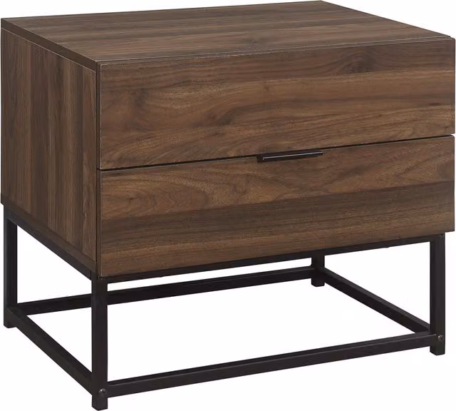 Birlea Houston 2 Drawer Bedside Table in Brown Walnut