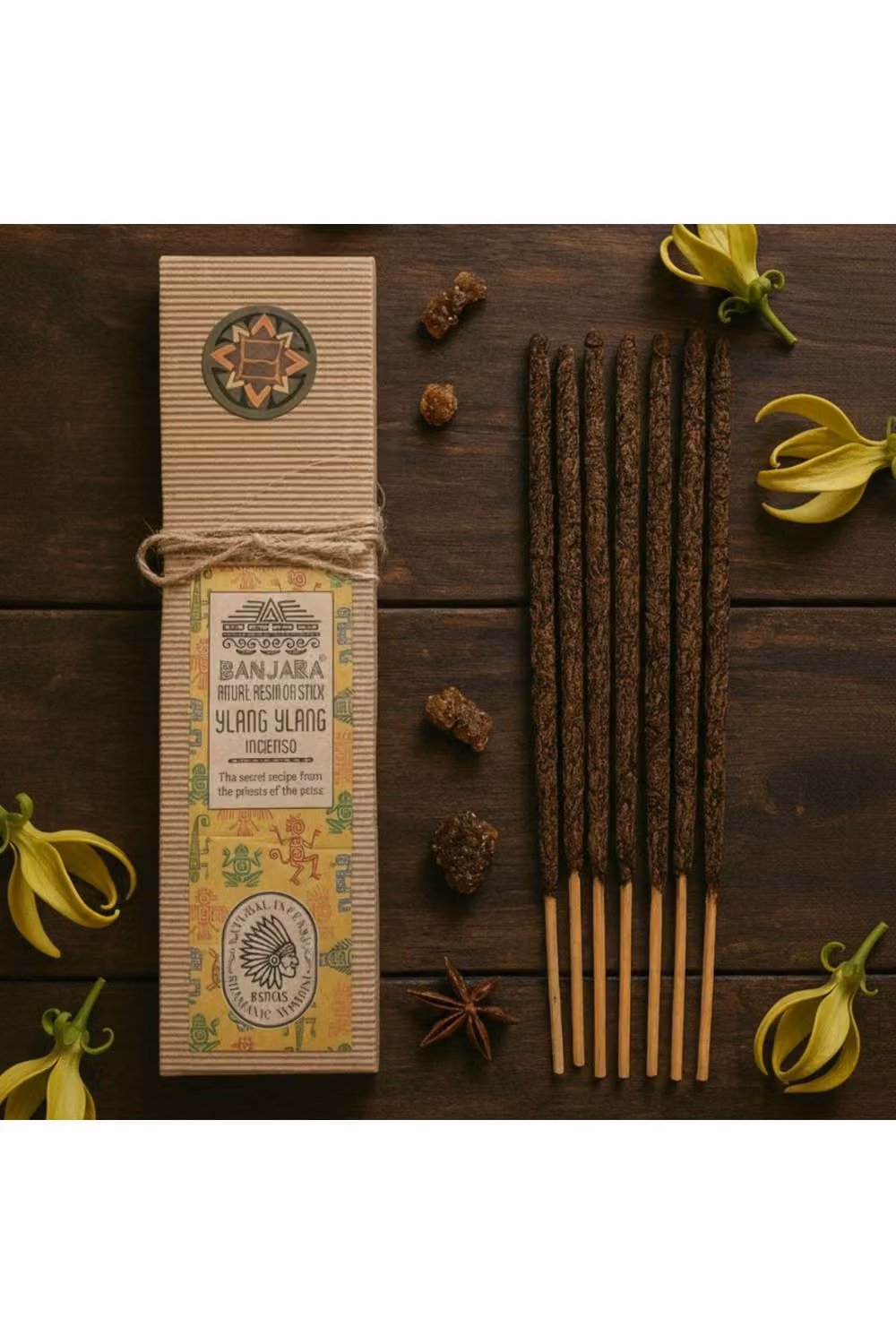 KDMD Ylang Ylang Ritual Resin Incense Sticks, 8 Pack, Brown – 2