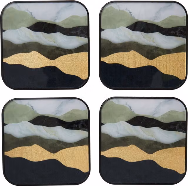 Orsina Celina Set of Four Square Geometric Coasters in Multicolour