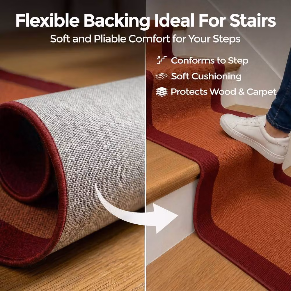 Bravich LTD Bordered Traditional Hallway Runner Rug in Terracotta, Non-Slip Low Pile, W: 60 cm, L: 240 cm – 5