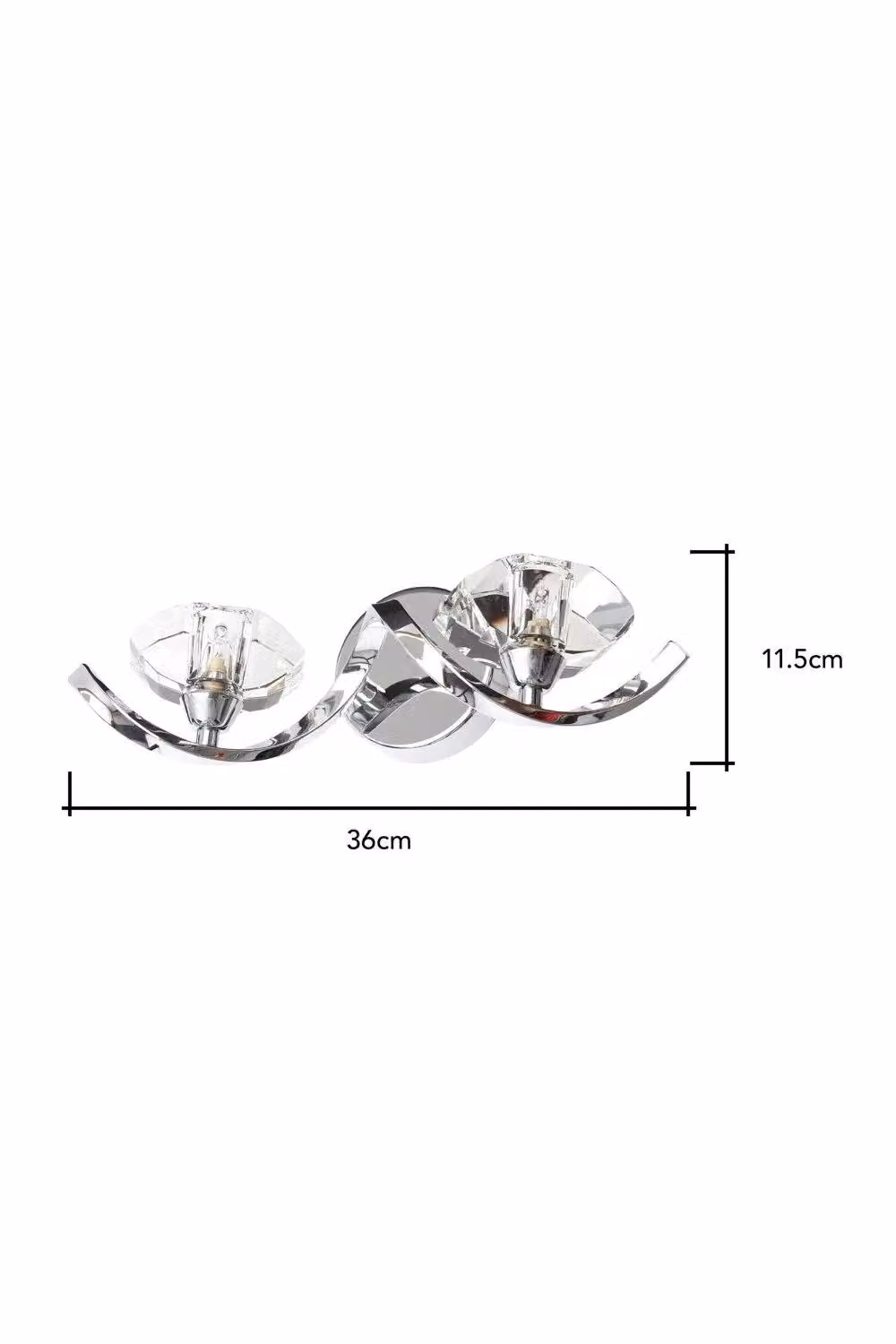 BHS Lighting Bella Chrome and Crystal Wall Light in Silver – 2
