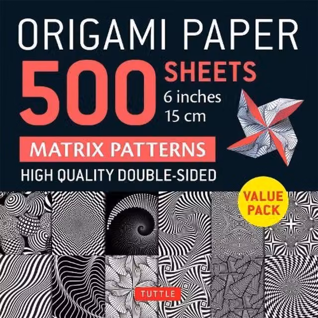 Tuttle Publishing Origami Paper Matrix Patterns, 500 Sheets, Multicolour, 15 cm