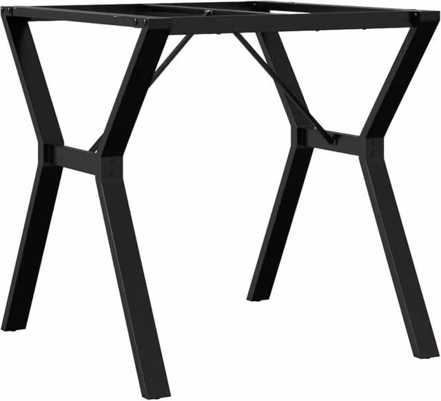 Berkfield Home Y-Frame Dining Table Legs in Black Steel, W/D/H: 70 x 70 x 73 cm