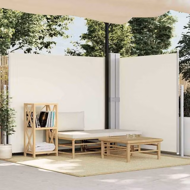 Berkfield Home Retractable Side Awning in Beige Polyester, W/H: 600 x 180 cm – 1