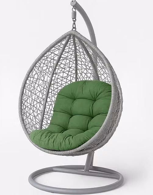 Homescapes Luxury Egg Chair Cushion in Olive Green