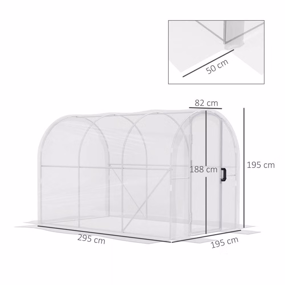 STILVORA Walk-in Greenhouse with Hinged Door in Transparent – 3