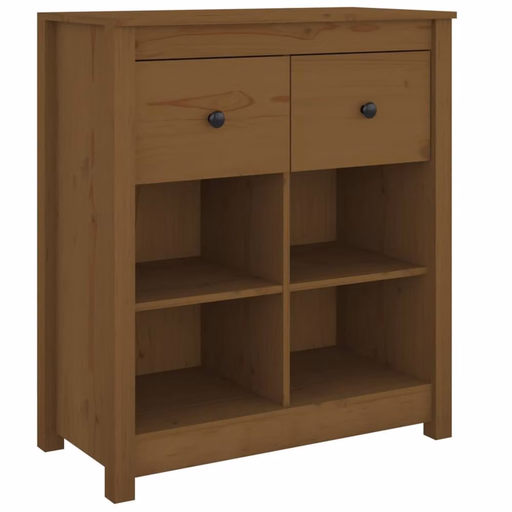 Berkfield Home Honey Brown Solid Wood Pine Sideboard, W/D/H: 70 x 35 x 80 cm – 3