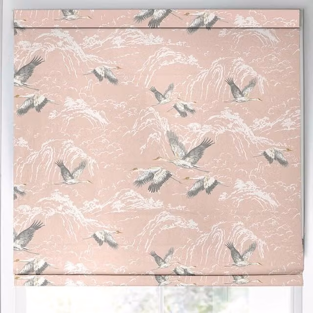 Laura Ashley Animalia Made to Measure Blackout Roman Blind in Blush Pink