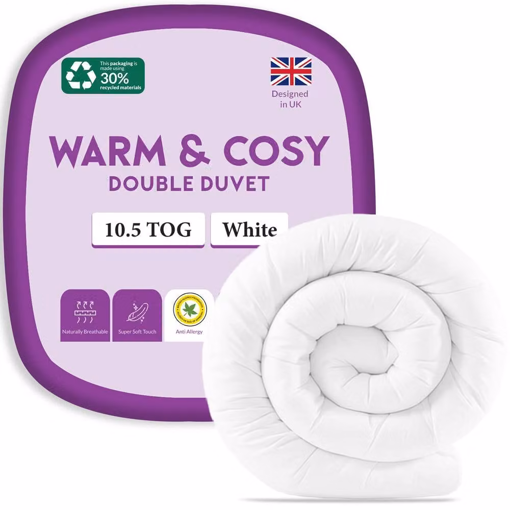 Pamposh White Hotel Quality 10.5 Tog Anti Allergy Single Duvet – 2