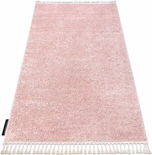 RugsX Berber Geometric Boho Rectangular Rug in Pink and Grey, W: 160 cm, D: 220 cm – 1