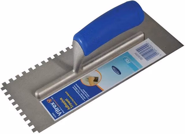 Vitrex Soft Grip Adhesive Trowel in Blue and Multicolour Steel