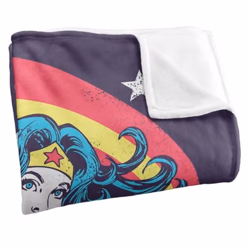 LOGOVISION Wonder Woman Good Vibes Super Soft Silky Touch Fleece Throw Blanket, Multicolour, W: 152.4 cm x L: 127.0 cm – 2