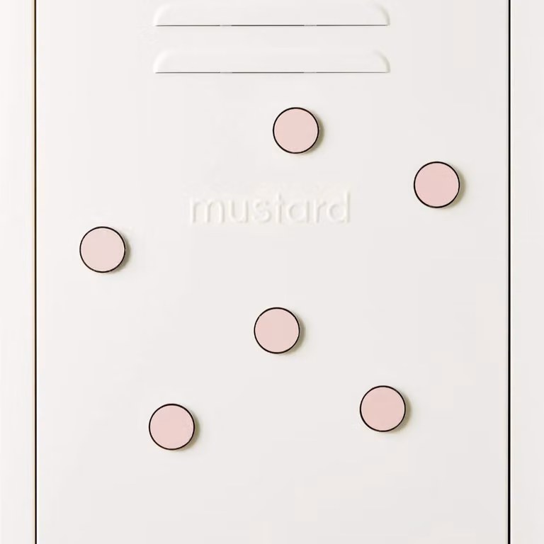 Mustard Made The Buttons Round Metal Buttons in Blush Pink