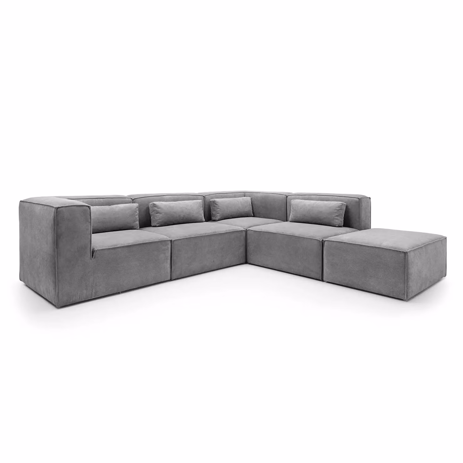 Abakus Direct Doris Reversible L-Shaped Corner Sofa in Light Grey with High-Density Foam, W: 282 cm, D: 257 cm, H: 73 cm – 2