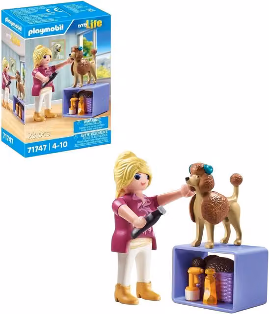 Playmobil Dog Groomer Figure in Pink