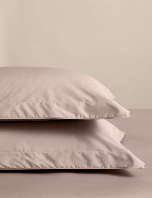 M&S 2 Pack Egyptian Cotton Oxford Pillowcases in Blush Pink