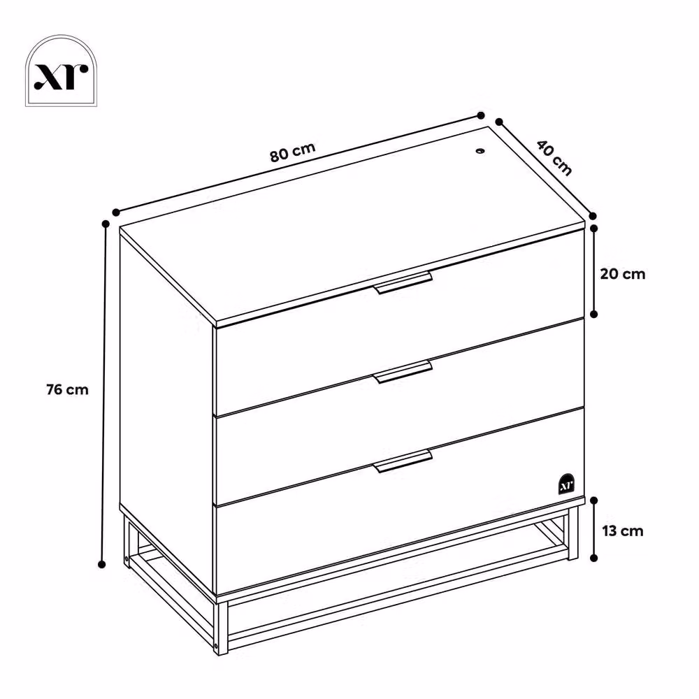 X Rocker Denver 3 Drawer Chest with Integrated LED App Control Lights in Light Oak – 5