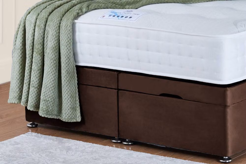UK Bed Furniture Victoria End Lift Divan Ottoman Bed with 54 Inch Headboard in Brown, W/D/H: 120 x 200 cm – 3