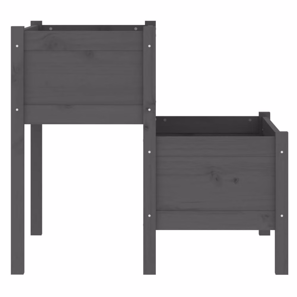 Berkfield Home Grey Wooden Raised Bed Planter W/D/H: 84.5 x 84 x 75 cm – 4