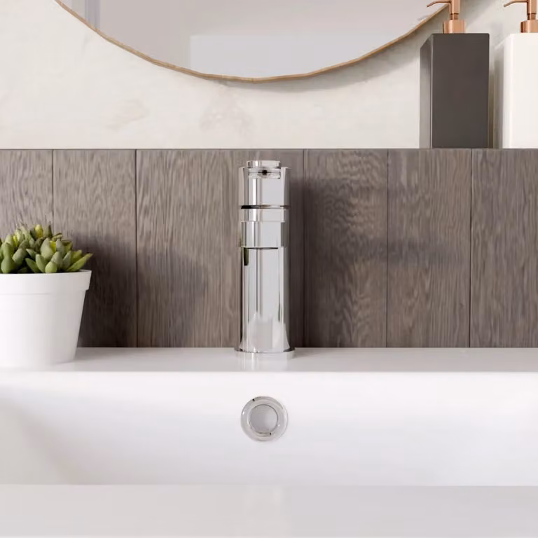 Balterley Pride Round Mini Mono Basin Mixer Tap with Pop-Up Waste, Chrome/Silver