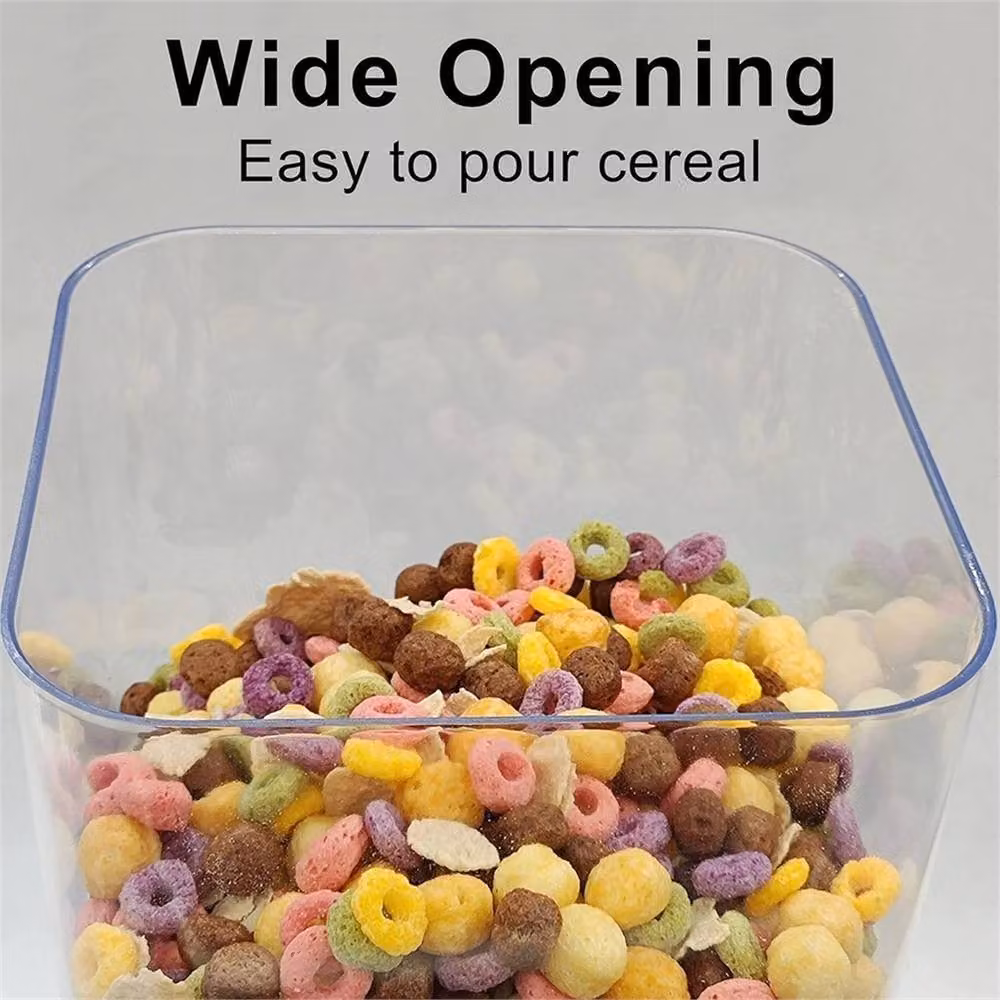 Nordara Set of 2 Airtight Black Plastic Cereal and Dry Food Kitchen Storage Dispensers W/D/H: 15 x 15 x 42 cm – 2