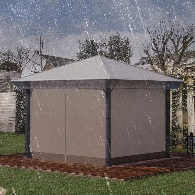 Outsunny Waterproof PVC-Coated Transparent Gazebo Protective Cover for 3 x 3 m Canopy, White
