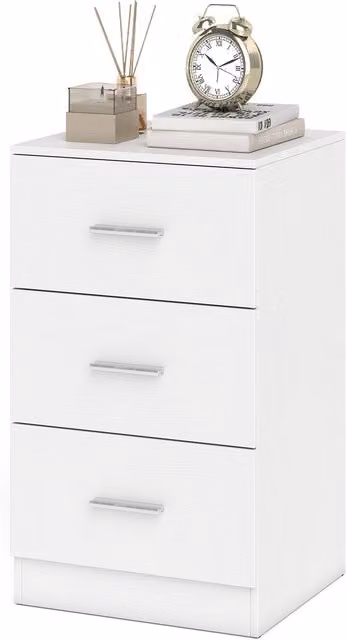 Wyld and Coco Modern Bedside Table in White