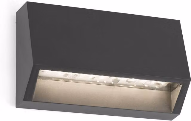 Faro II Modern LED Outdoor Wall Light in Grey with Warm White Downlight