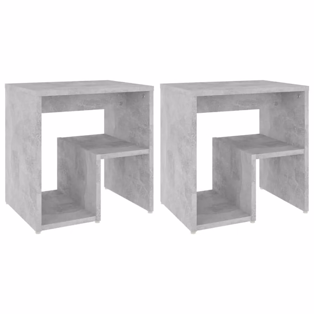 Berkfield Home Set of 2 Bedside Cabinets in Concrete Grey, W/D/H: 40 x 30 x 40 cm – 2