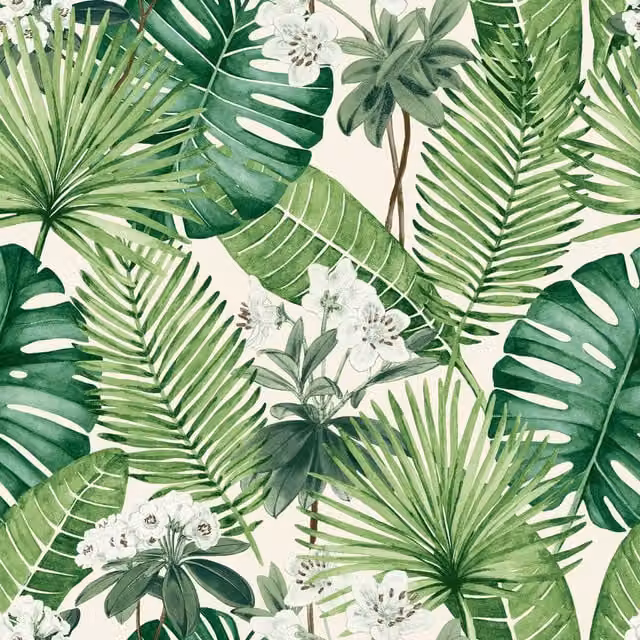 Muriva Isla Leaf Cream in Yellow and Green