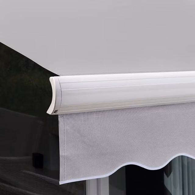 Primrose Electric Full Cassette Patio Awning with 2m Canopy in Silver and Grey