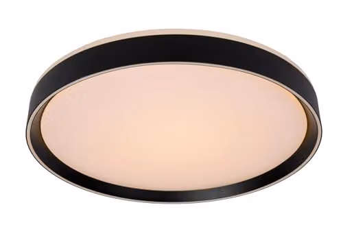 Lucide Nuria Dimmable LED Flush Ceiling Light, Black, Diameter: 50 cm