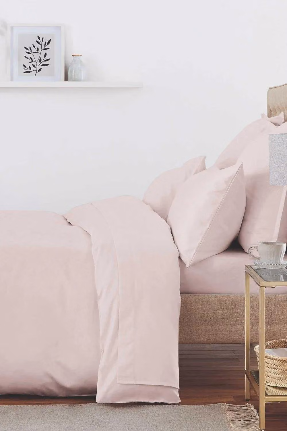 Murmur 500 Thread Count Plain Dye Cotton Standard Pillowcase in Pink
