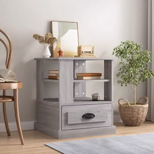 Berkfield Home Sonoma Side Table in Grey, W/D/H: 50 x 50 x 60 cm – 1