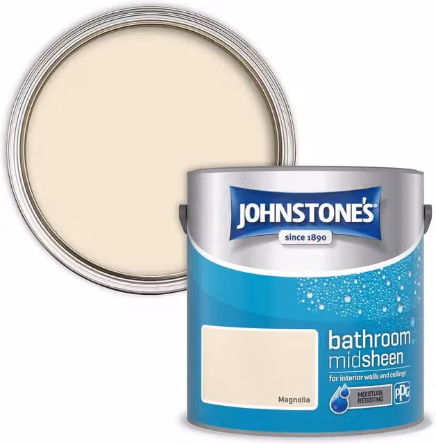 Johnstone's Low Emission Bathroom Mid Sheen Paint in Magnolia