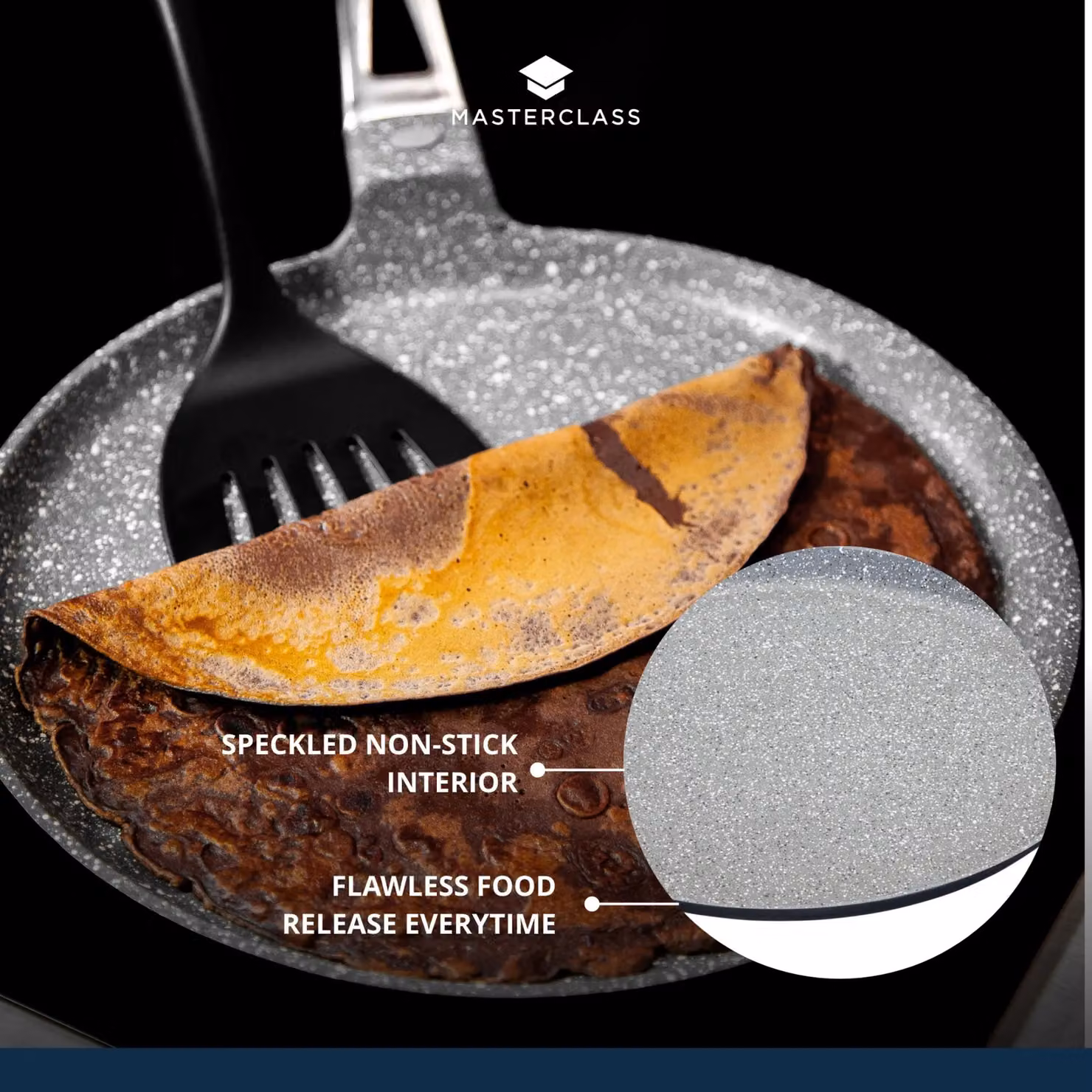 MasterClass Non-Stick Cast Aluminium 28cm Crepe Pan for Induction Hobs, Grey – 7
