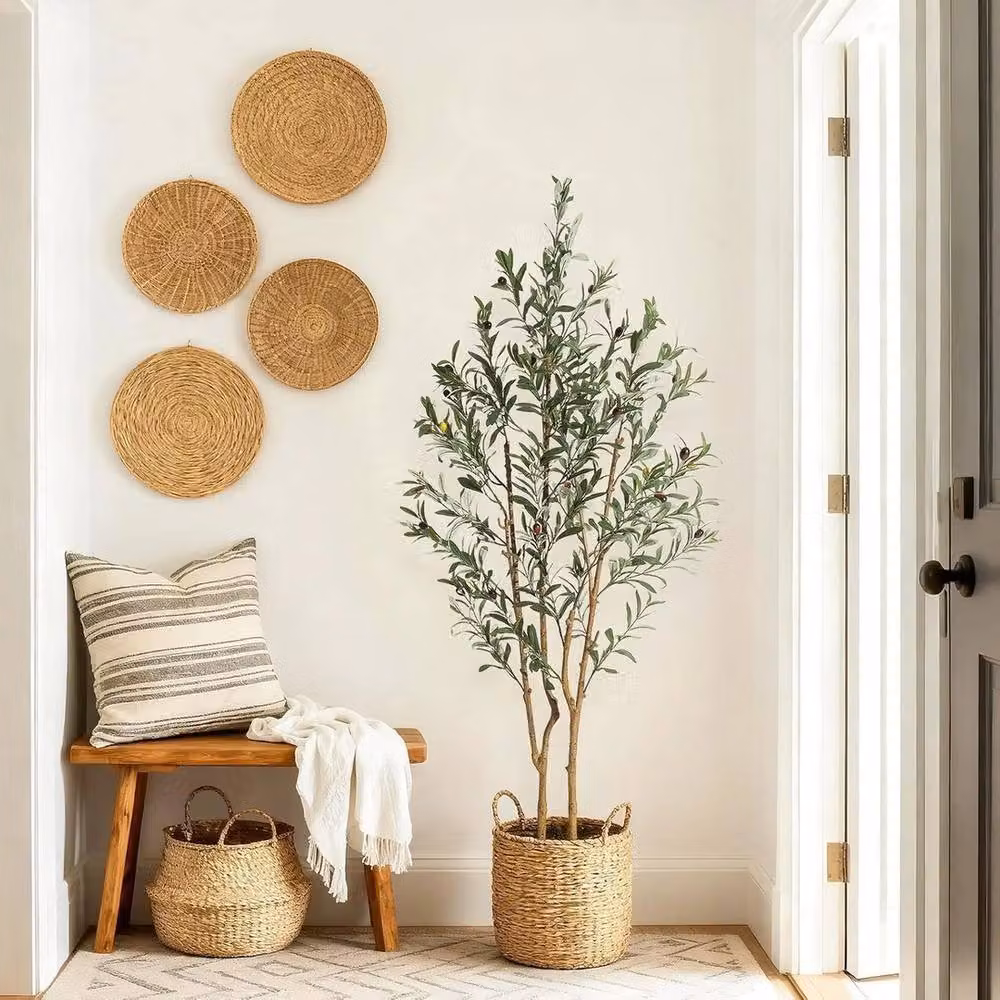 VOGREX Artificial Green Olive Tree, 150 cm Height – 2