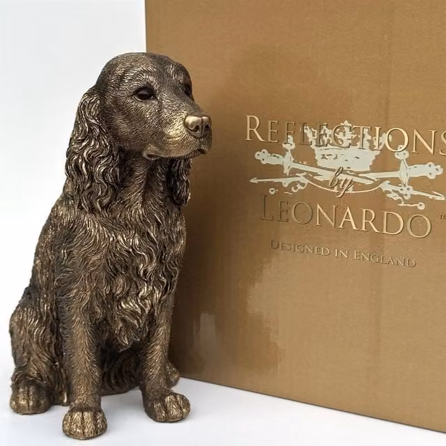 Leonardo Reflections Animal Crackers Spaniel Ornament Figurine in Bronze and Gold – 1