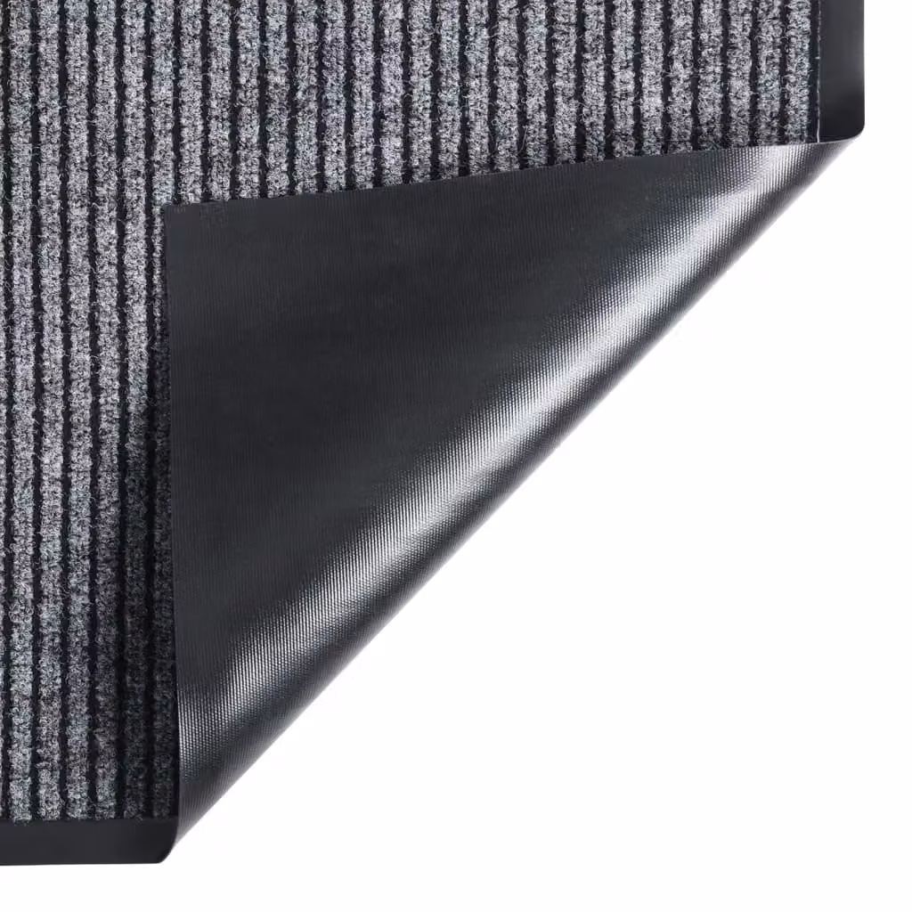 Berkfield Home Striped Grey and Black Non-Slip Doormat W/D: 60 x 80 cm – 3