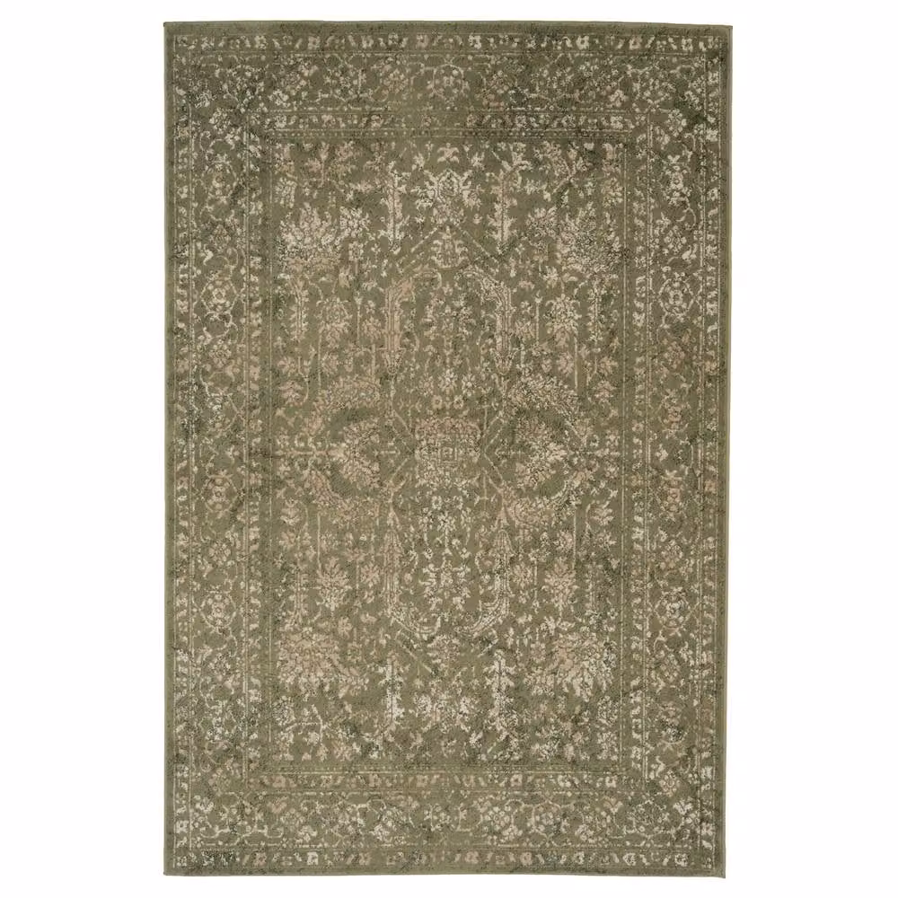 Kukoon Green and White Traditional Floral Medallion Area Rug for Living Rooms and Hallways, W: 200 cm, L: 290 cm – 2