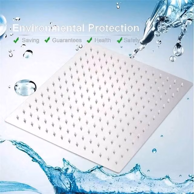 EONLION Large Square Overhead Shower Head in Silver Chrome, W: 30.48 cm x L: 30.48 cm