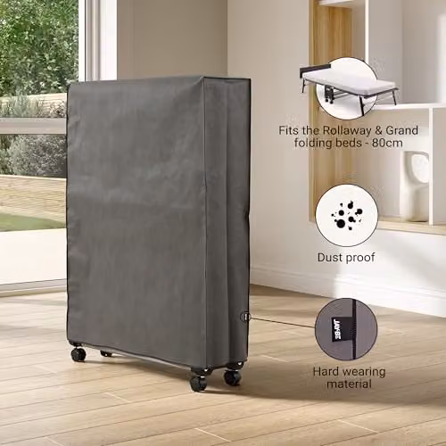 JAY-BE Grey Storage Cover for Rollaway and Grand Folding Beds, 80cm – 2